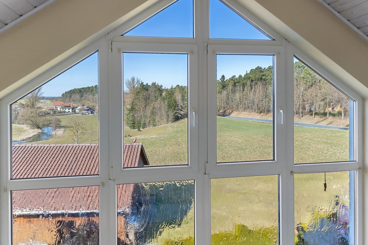 Wintergarten mit Blick ins Grüne, Fewo Tanja’s Blumenparadies in Hollfeld, Bayern