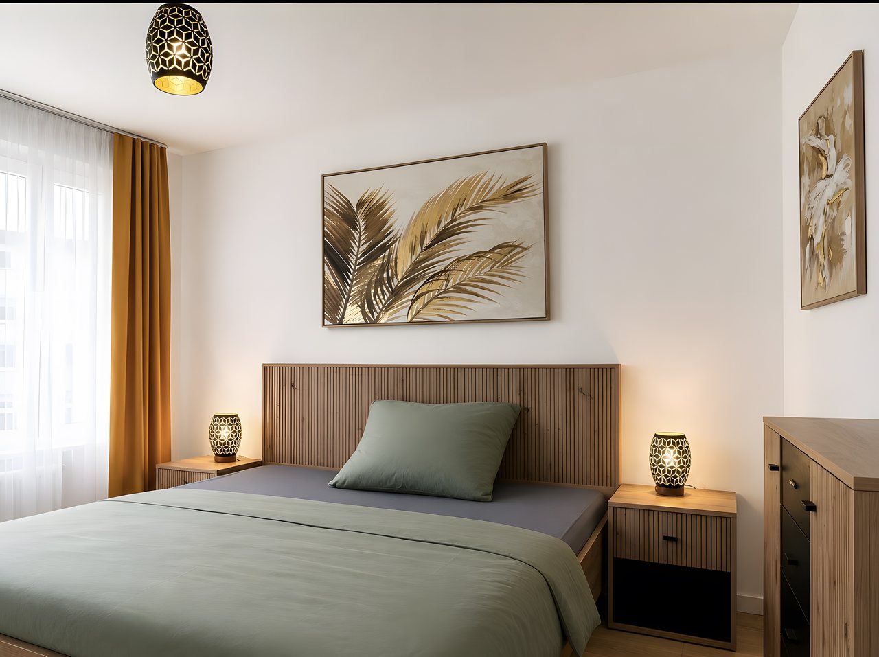 Schlafzimmer mit Doppelbett, Near Airport Berlin-Schönefeld in Schönefeld, Brandenburg